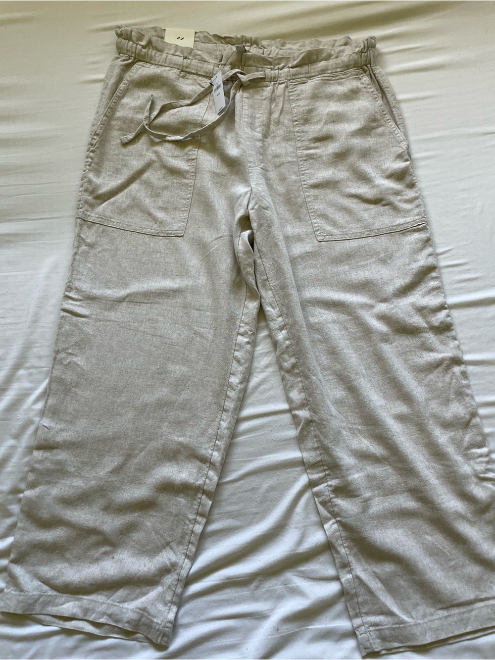 Banana Republic Women's Linen-Blend Drawstring Pants - Light Tan